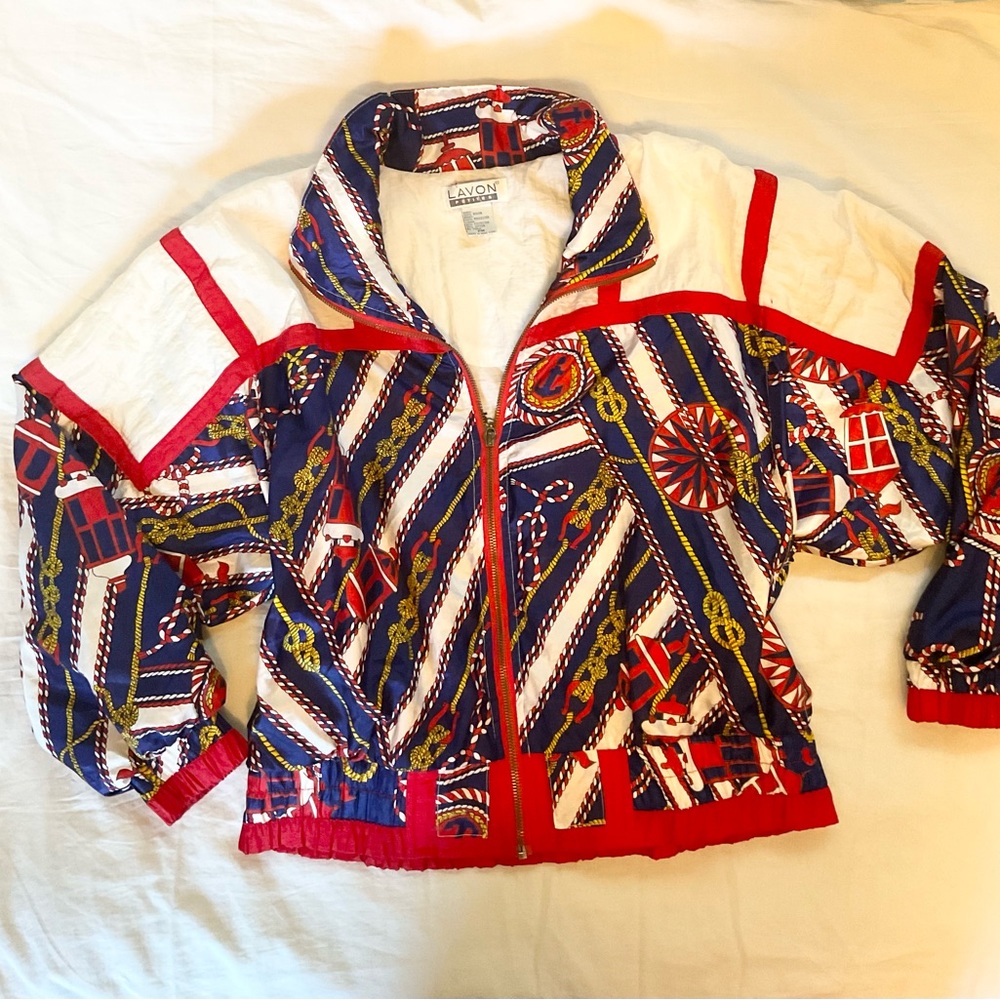 vintage 80S Polyester Windbreaker Size Medium Petite - Picture 1 of 7
